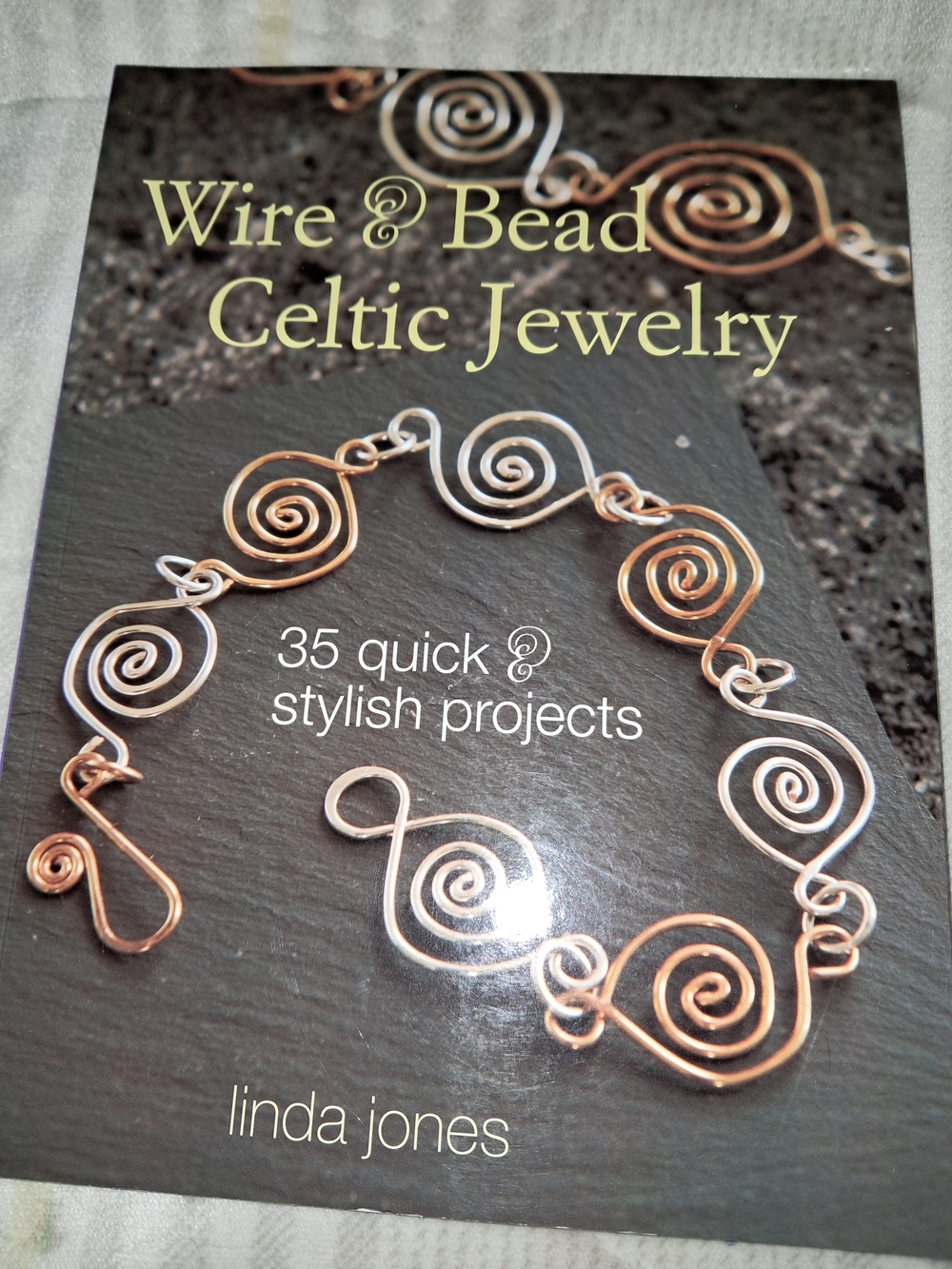 Wire & Bead Celtic Jewelry Spiral Bracelet - Copper & Silver Tones